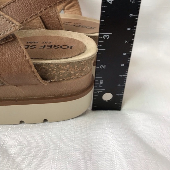 Josef Seibel Womens Size 41 Belluno Leather Sandals Ankle Strap Shoes Tan - Picture 5 of 11